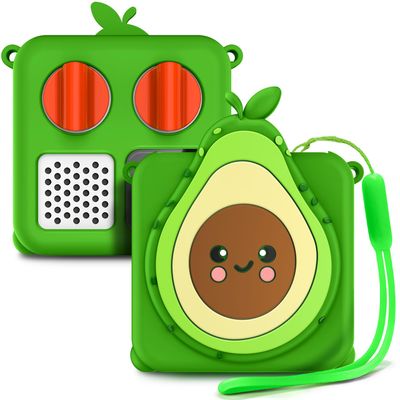 WDHD Silicone Cover Compatible with Yoto Mini Player (2024), Food-Grade Safe Kids Protector | Travel-Friendly Sleeve with Lanyard & Anti-Drop Corner Pads | Shockproof Accessory for Toddlers (Avocado)