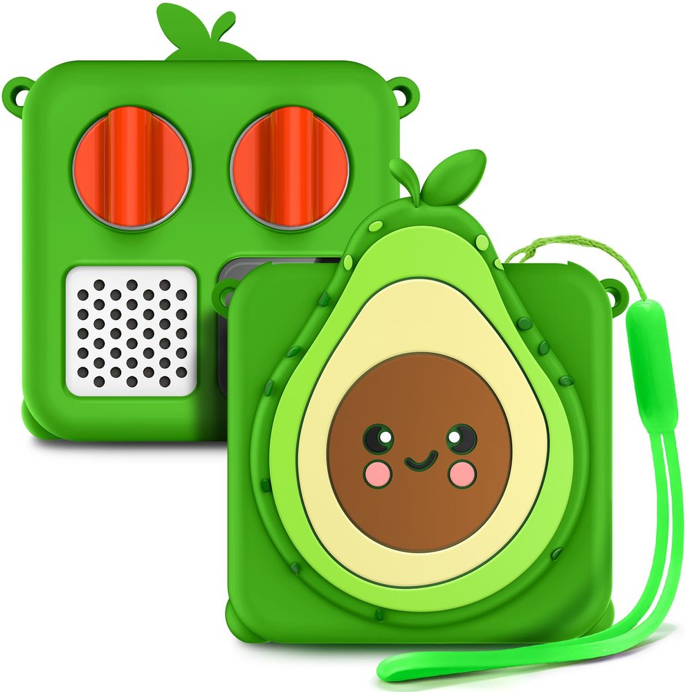WDHD Silicone Cover Compatible with Yoto Mini Player (2024), Food-Grade Safe Kids Protector | Travel-Friendly Sleeve with Lanyard & Anti-Drop Corner Pads | Shockproof Accessory for Toddlers (Avocado)