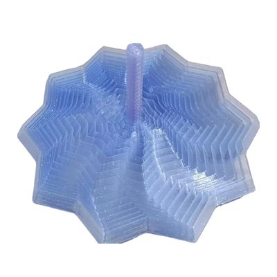 3D Printed Expanded Sensory Fidget Star - Sensory Fidget Star with Handle, Colorful Whirling Spiral Design, Stress Relief Desk Toy for Office & Home (Light Blue,Small)
