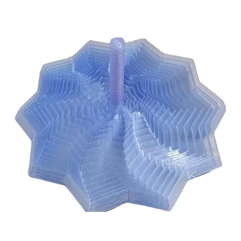 3D Printed Expanded Sensory Fidget Star - Sensory Fidget Star with Handle, Colorful Whirling Spiral Design, Stress Relief Desk Toy for Office & Home (Light Blue,Small)