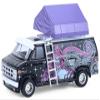 1978 Vandura Custom Van Black with Wizard Graphics and White Top with Camp'otel Cartop Sleeper Tent The Great Outdoors Series 4 1/64 Diecast Model Car by Greenlight 38080C view 1