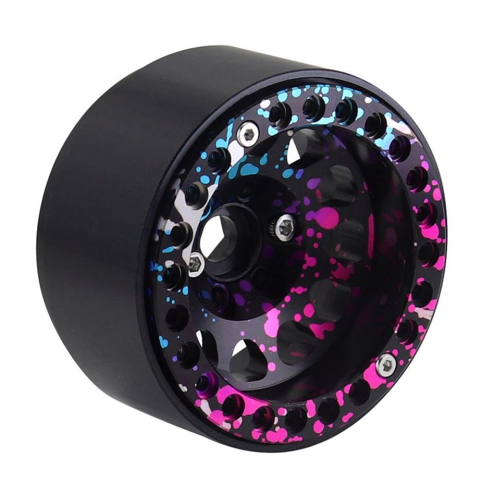 1/10 RC Crawler 12 Hole 1.9 Inch Metal Beadlock Wheel Rim Compatible with Various Crawler Models Yikong Style Round Hub