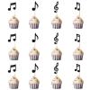 12PCS Music Note Cake Toppers Birthday Party Decors Music Theme Party Cupcake Topper Baby Shower Supplies view 1