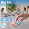 2 Pack Keyboard Fidget Toy Light Up  Clicky & Silent Keyboard Clicker Fidget Keychain  Quiet Fidget Toys for Adults, Sensory Toy for Boost Focus & Calm Anxiety at Work, Travel  Stress Relief Gifts view 3
