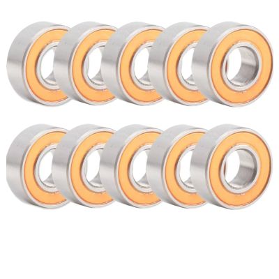 RC Car Parts Compatible with MR105RS MR105-2RS MR105 2RS RC Upgrade Parts 10PCS 5x10x4mm ABEC-3 Orange Sealed Miniature Ball Bearings