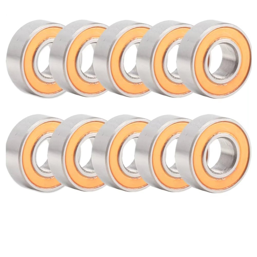 RC Car Parts Compatible with MR105RS MR105-2RS MR105 2RS RC Upgrade Parts 10PCS 5x10x4mm ABEC-3 Orange Sealed Miniature Ball Bearings