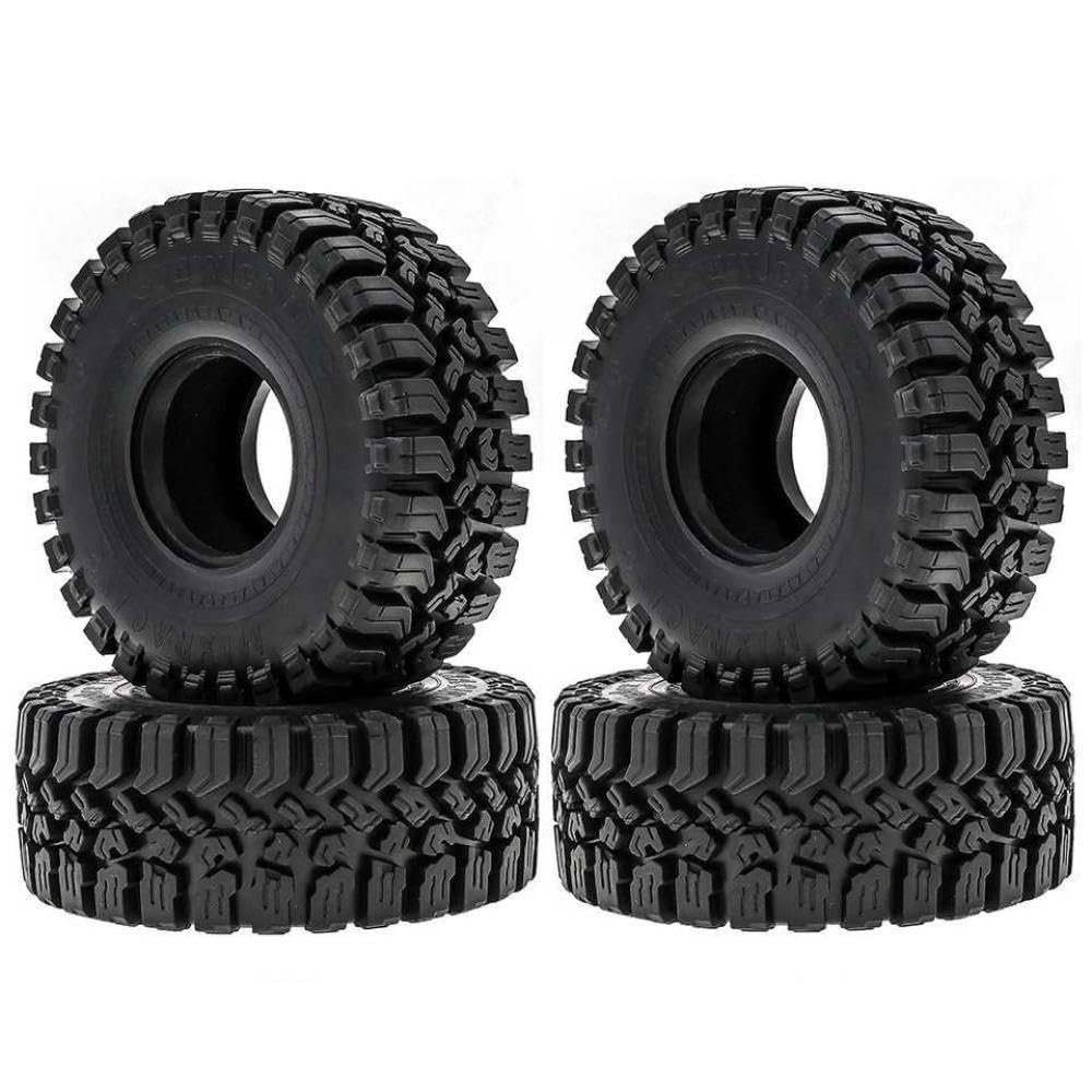 1 10 Scale RC Crawler Car 4pcs 1.9 Inch 120x48mm Rubber Tires Compatible with Traxas Wraith and Similar Models