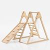 FEBORY Juniper 4-in-1 Indoor Wooden Play Gym with Slide, Swing, Ladder, Natural Pine Construction, 44.9x44.5x29.7 Inches, 220 lbs Weight Capacity view 4