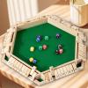2-6 Players Shut The Box Dice Game Wooden Board with Dice & Double-Door Number Board,Portable Educational Game for Family and Classroom,Classic Math Learning Strategy Toy for Kids & Adults(Green) view 2