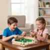 2-6 Players Shut The Box Dice Game Wooden Board with Dice & Double-Door Number Board,Portable Educational Game for Family and Classroom,Classic Math Learning Strategy Toy for Kids & Adults(Green) view 4
