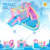 Bestsun Inflatable Water Slide for Kids, Bounce House with Slide, Pool, Water Cannon, Climbing Wall, Blower Included, Outdoor Summer Fun for Kids, 141x138x78 Inches, Pink view 2