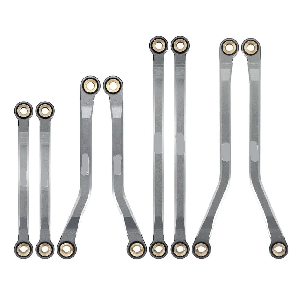 4M-37 Aluminium Clearance Links Set Compatible with 1 18 Scale RC Crawler Upgrade Parts Fits Style Models 4 Pieces(Grey)