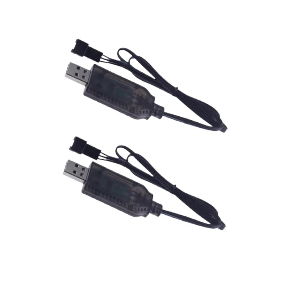 7.4V 1000mAh USB Charger Compatible with RC Car Accessories MN82 for Mangniu MN78 Cherokee Remote Control Car MN128(2Pcs Cable)