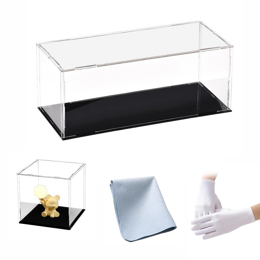 14x22x20in(Length x Width x Height) Clear Acrylic Display Case, Self-Assemble Showcase for Collectibles, Action Figures, Dolls - Alternative Glass Box for Commemorative Gifts