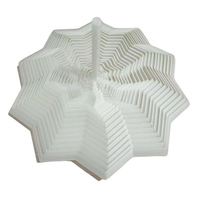 3D Printed Expanded Sensory Fidget Star - Sensory Fidget Star with Handle, Colorful Whirling Spiral Design, Stress Relief Desk Toy for Office & Home (White,Large)