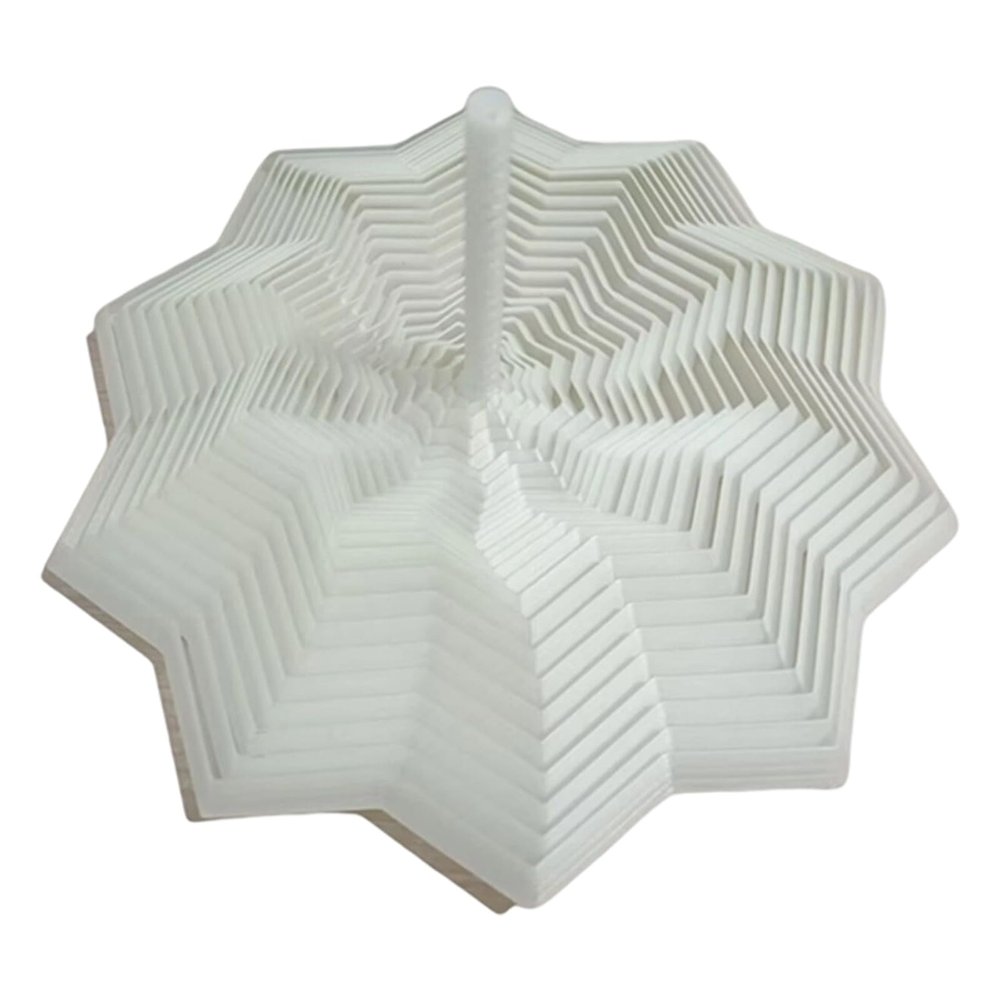 3D Printed Expanded Sensory Fidget Star - Sensory Fidget Star with Handle, Colorful Whirling Spiral Design, Stress Relief Desk Toy for Office & Home (White,Large)