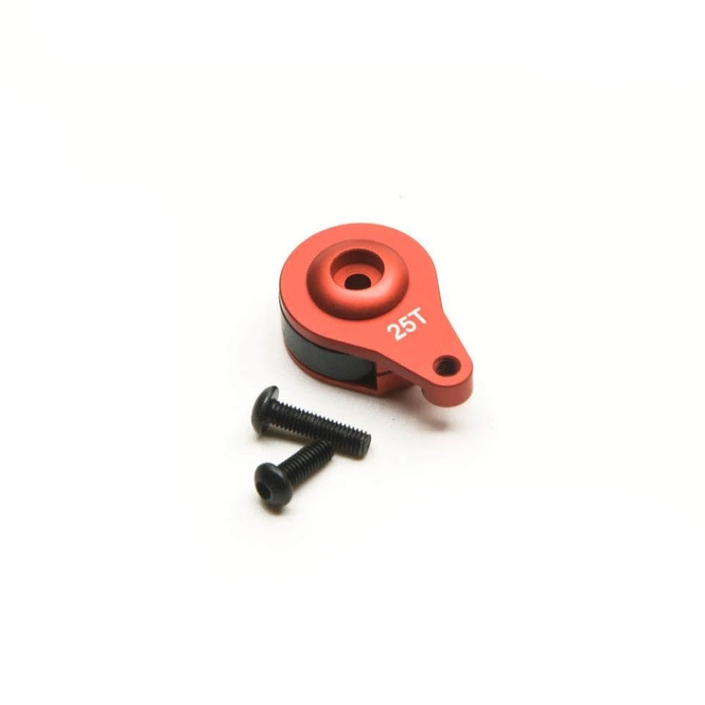 25T Metal Servo Horn Steering Arm with 1 3 Hole Compatible with RC Crawler Car Accessories Compatible with Large Torque Digital Coreless Servos(1Hole Red)