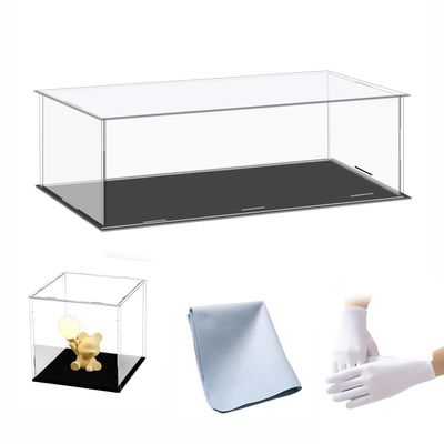 16x24x8in(Length x Width x Height) Football Display Case,Clear Acrylic Football Display Stand Holder Hobby Box UV Protection Dust Proof Removable for Autographed Ball and Memorial Gift