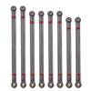 8pcs Universal Internally Threaded Aluminum Link with M3 Rod End Set 313mm Wheelbase Compatible with 1 10 RC Crawler 86100 Aftermarket Replacement(Titanium (D7mm)) view 1