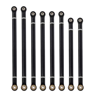 8pcs Universal Internally Threaded Aluminum Link with M3 Rod End Set 313mm Wheelbase Compatible with 1 10 RC Crawler 86100 Aftermarket Replacement(Black (D5mm))