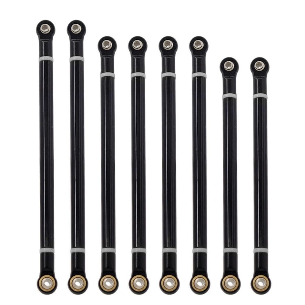 8pcs Universal Internally Threaded Aluminum Link with M3 Rod End Set 313mm Wheelbase Compatible with 1 10 RC Crawler 86100 Aftermarket Replacement(Black (D5mm))