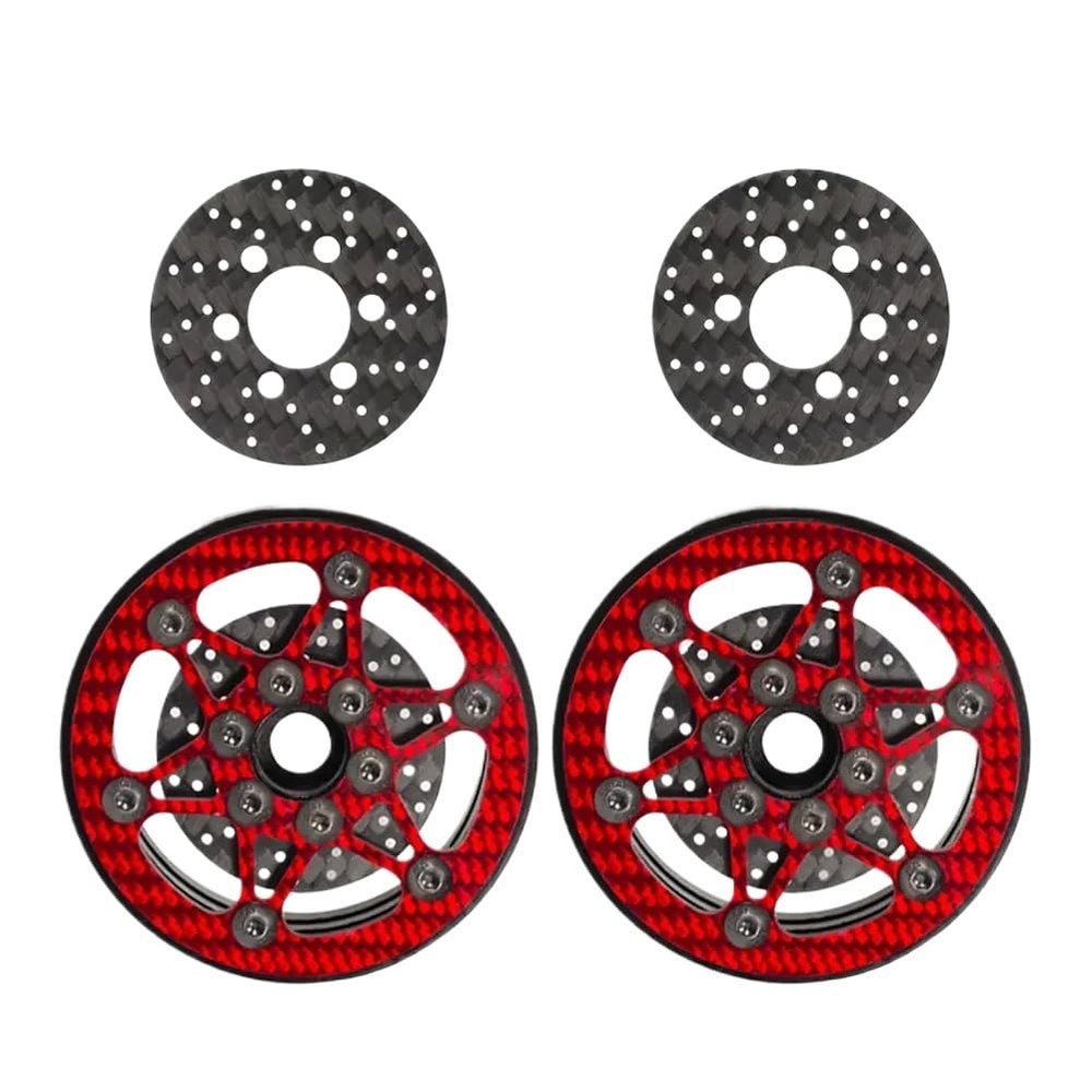 4PCS Carbon Fiber SLW Brake Rotors 1.9 2.2 Beadlock Wheels Rim Upgrade Compatible With RC Car Parts RC Crawler Rigs 1 8 1 10 Scale Models
