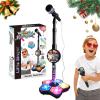 The All-in-One Microphone Toy, Kids Microphone with Stand Adjustable, Kids Karaoke Machine, Built-in Music, Colorful Lights and Echo Effects, for Aged 3-8 Boys Girls (Black) view 1