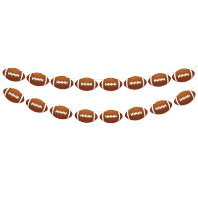 2 Pcs Football Party Decorations Football Banner Pre-Strung Football Hanging Garland Decor for Sports Themed Birthday Party Game Fans