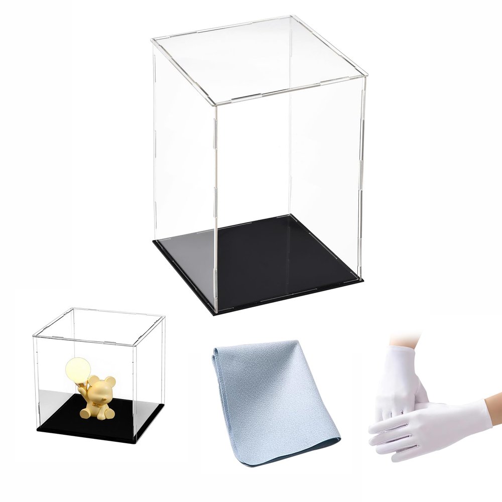 24x24x26in(Length x Width x Height) Clear Acrylic Display Case, Self-Assemble Showcase for Collectibles, Action Figures, Dolls - Alternative Glass Box for Commemorative Gifts