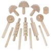 Clay Toy Shaping Activity Kit for Children, 12Pcs Plasticine Tool Kit, Wooden Kneading Tools, Dough Rolling Pin, Dough Modelling Tool Extruders view 1