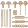 Clay Toy Shaping Activity Kit for Children, 12Pcs Plasticine Tool Kit, Wooden Kneading Tools, Dough Rolling Pin, Dough Modelling Tool Extruders view 4