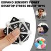 3D Printed Squishy D20 Fidget - Stress Relief Cube for Anxiety & Focus, Satisfying Clicking Sensory Toy for Adults, Perfect for Desk Fidgeting, Gift Idea (White/Black Duo, 1pcs) view 3