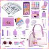 Kids Toddler Play Purse, 37-Piece Set with Handbag, Pretend Makeup, Wallet, Phone & Princess Toys  Creative Role Play Gift for Girls Ages 3-6 view 2