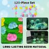120pcs Mini Glow in The Dark Hippo Figurines, Small Resin Animals for DIY Crafts, Jar Fillers & Decor Mini Glow in the Dark Resin Animals Small Tiny hippo figurine Figurines Dollhouse Accessories view 3