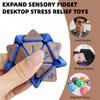 3D Printed Squishy D20 Fidget - Stress Relief Cube for Anxiety & Focus, Satisfying Clicking Sensory Toy for Adults, Perfect for Desk Fidgeting, Gift Idea (Laser Purple/Brown, 1pcs) view 3