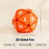 3D Printed Squishy D20 Fidget - Stress Relief Cube for Anxiety & Focus, Satisfying Clicking Sensory Toy for Adults, Perfect for Desk Fidgeting, Gift Idea (Orange, 1pcs) view 2