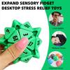 3D Printed Squishy D20 Fidget - Stress Relief Cube for Anxiety & Focus, Satisfying Clicking Sensory Toy for Adults, Perfect for Desk Fidgeting, Gift Idea (Green, 1pcs) view 3