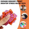 3D Printed Squishy D20 Fidget - Stress Relief Cube for Anxiety & Focus, Satisfying Clicking Sensory Toy for Adults, Perfect for Desk Fidgeting, Gift Idea (Laser Orange/Purple, 1pcs) view 3