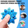 3D Printed Squishy D20 Fidget - Stress Relief Cube for Anxiety & Focus, Satisfying Clicking Sensory Toy for Adults, Perfect for Desk Fidgeting, Gift Idea (Blue, 1pcs) view 3
