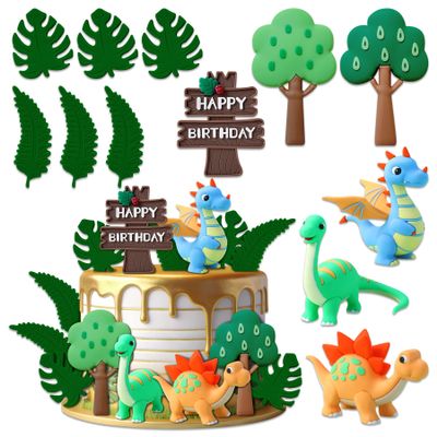 12 PCS Little Dino Birthday Cake Decor Dinosaur Cake Decoration Little Dinosaur Birthday Party Supplies Dinosaur Party Favors Dinosaur Cake toppers