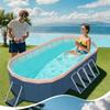 2.1m PVC Folding Pool (Not Inflatable) - Blue-Gray - Material for Summer Fun - Outdoor Patio, Beach, Garden view 4