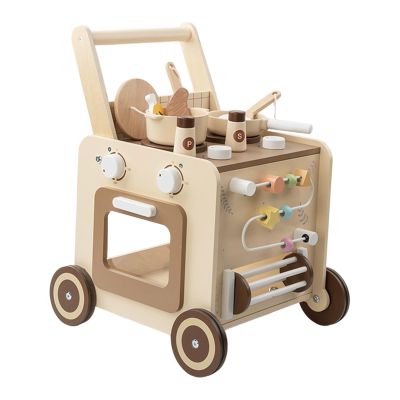 DYNWAVE Pretend Play Kitchen Set,Wooden, Birthday Gift,Cookware Pretend Cooking Play for 4-8 Year Olds Girls, Beaded Type