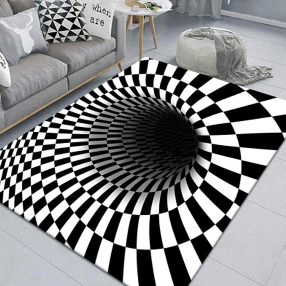 3D Hole Rug - 2026 New Optical Illusion Rug Hole, Dog Gets Scared of 3D Carpet, Rug That Looks Like a Hole, Funny 3D Carpet to Prank, Test & Play with Your Dog or Cat (32-(19.68 * 31.49in))