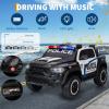 12V Ride on Police Car for Kids, Licensed RAM Remote Control Toddler Truck, Electric Pickup Truck Car w/Parental Control, Truck Bed Storage, LED Lights & Music view 2