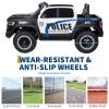 12V Ride on Police Car for Kids, Licensed RAM Remote Control Toddler Truck, Electric Pickup Truck Car w/Parental Control, Truck Bed Storage, LED Lights & Music view 3