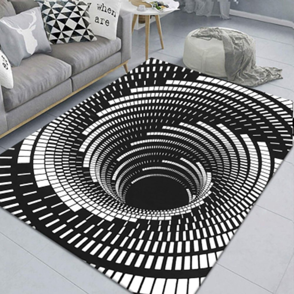 3D Hole Rug - 2026 New Optical Illusion Rug Hole, Dog Gets Scared of 3D Carpet, Rug That Looks Like a Hole, Funny 3D Carpet to Prank, Test & Play with Your Dog or Cat (34-(19.68 * 31.49in))