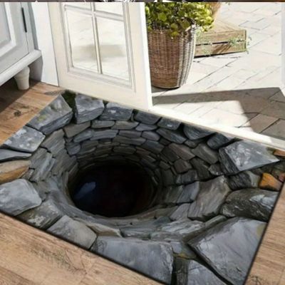 3D Hole Rug - 2026 New Optical Illusion Rug Hole, Dog Gets Scared of 3D Carpet, Rug That Looks Like a Hole, Funny 3D Carpet to Prank, Test & Play with Your Dog or Cat (29-(31.49 * 47.24in))