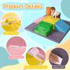 Foam Climbing Blocks for Toddlers with 47"x47'' Crawling Play Mat,7-Piece Soft Play Set for Babies,Kids Climbing Toys Indoor,Crawling,Sliding & Building in Playroom & Daycare,Gray & Multicolor view 3