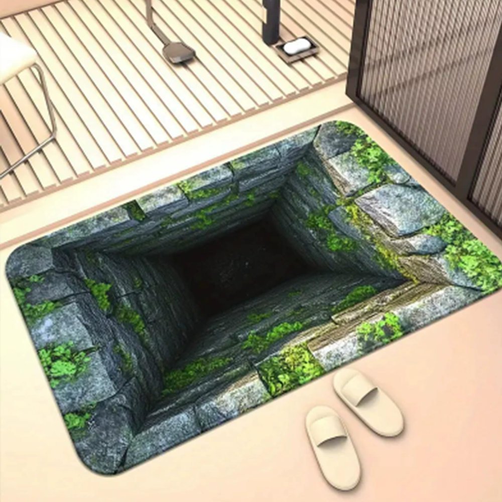 3D Hole Rug - 2026 New Optical Illusion Rug Hole, Dog Gets Scared of 3D Carpet, Rug That Looks Like a Hole, Funny 3D Carpet to Prank, Test & Play with Your Dog or Cat (5-(23.62 * 35.43in))