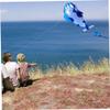 3D Frameless Kite Soft Parafoil Giant Whale Large Beach Kite Children Kids Funny Toy Blue White view 3